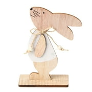 JeashCHAT Easter Table Decorations Wooden Centerpiece Signs for Dining Room Table Easter Bunny for Spring Holiday Easter Party Decor Ornament Indoor Outdoor Garden Yard Lawn Party Supplies